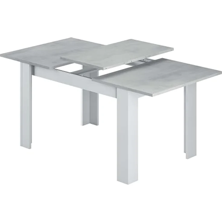 Ausziehbarer Esstisch, Betonfarbe und Artikweiß, Maße 140 x 78 x 90 cm – Bild 7