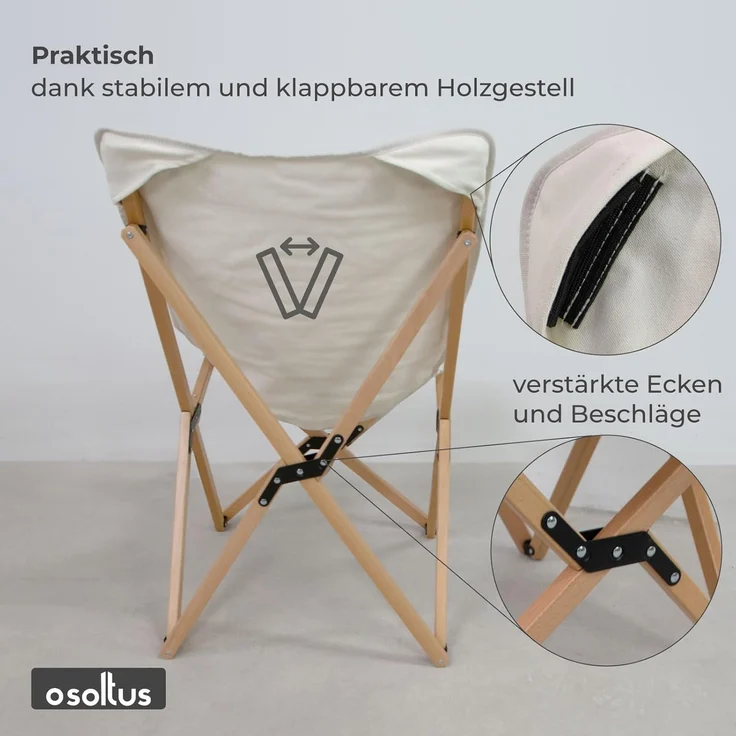 osoltus Holz Faltsessel Sessel Campingsessel Jessi Sahara natur – Bild 4
