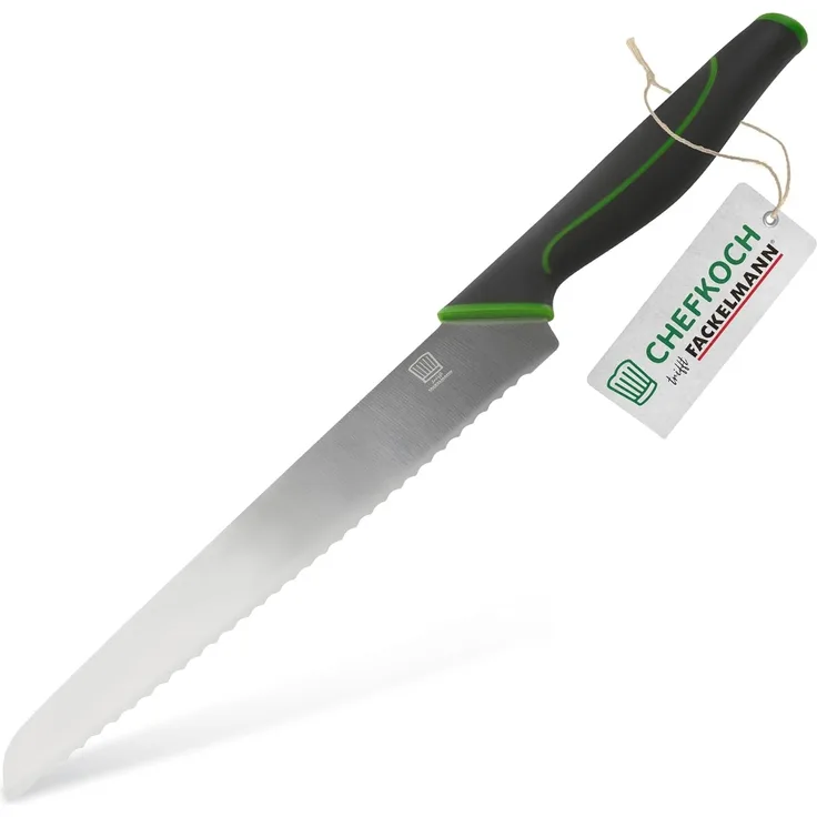Chefkoch trifft Fackelmann Brotmesser Messer zum mühelosen Schneiden von Brot & hartschaligem Obst & Gemüse