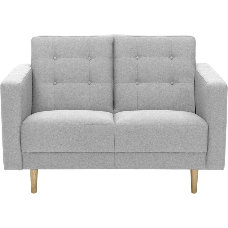 Sofa 2-Sitzer Kazia Flachgewebe hellgrau – Bild 2