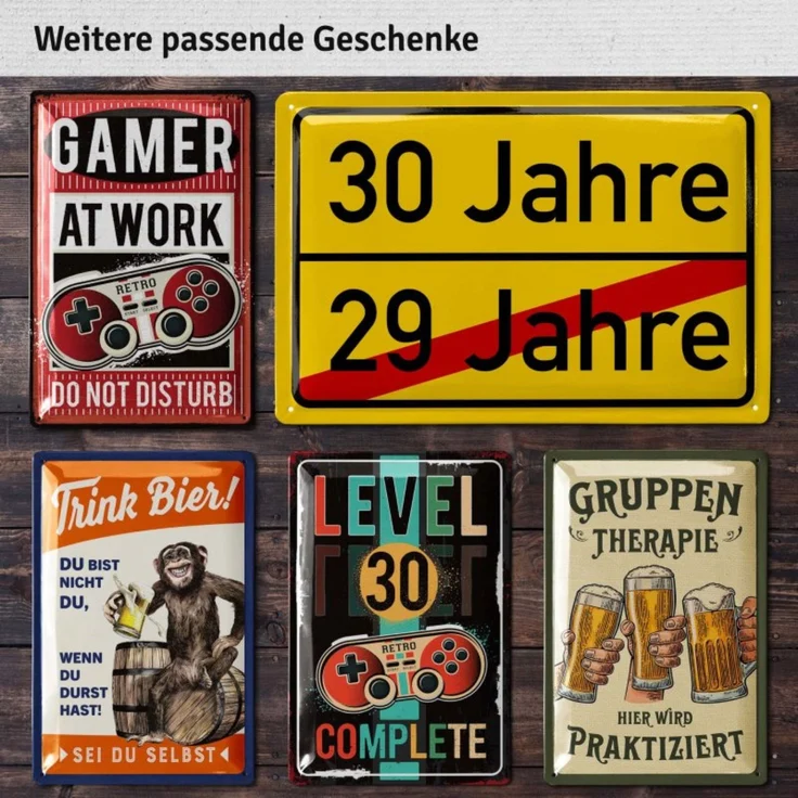 LANOLU Blechschild Der Beste 30 Jahre - 20x30cm – Metall – Schwarz – 20148 – Bild 7