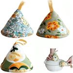 3er-Pack hitzebeständige Topflappen, Ofenhandschuhe und Topfuntersetzer, extra dicke Dreiecksform, geeignet zum Kochen, Backen, Grillen und Erhitzen in der Mikrowelle