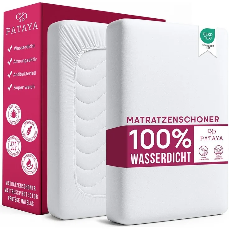 Matratzenschoner 90x200, 140x200, 160x200, 180x200 Matratzenauflage, Fitted Pataya, wasserundurchlässig, atmungsaktiv, pflegeleicht