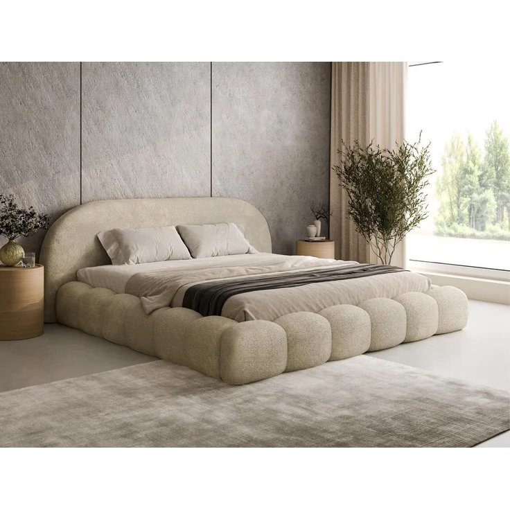 Compleo Polsterbett OMBIS, Wolkenbett mit Bettkasten und Lattenrost, Designer-Bett, MADE IN EU – Bild 2