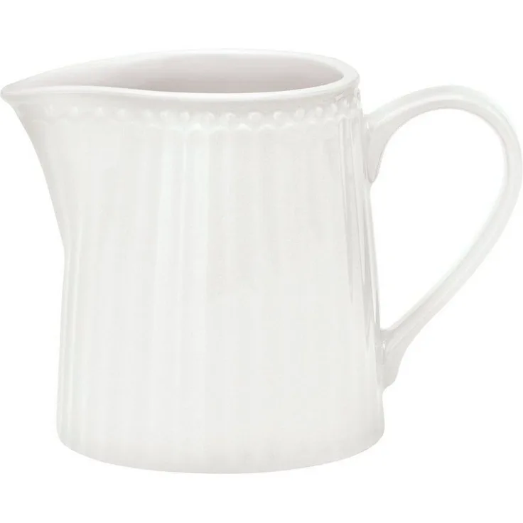 Greengate Milchkännchen Alice White Steingut Weiß