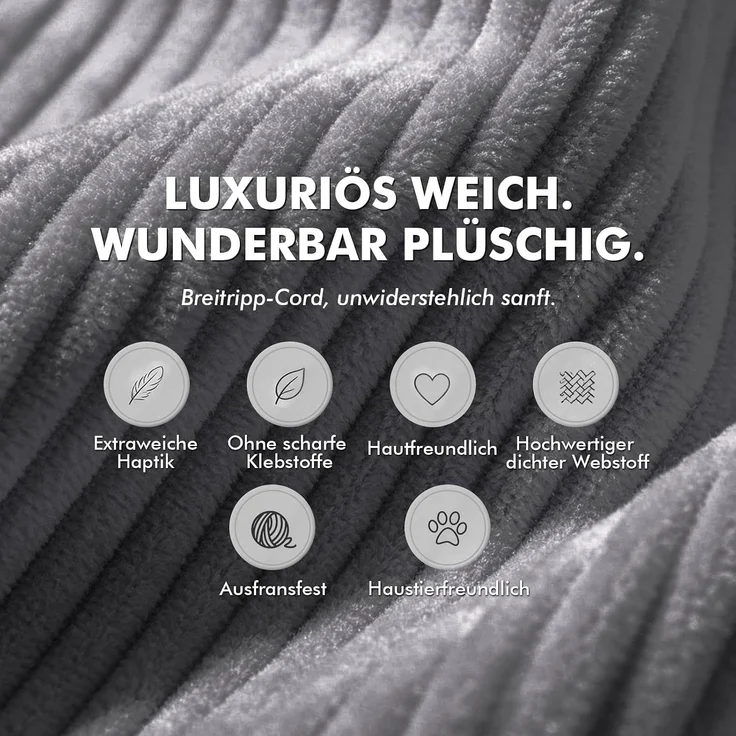 COMHOMA Ecksofa mit Schlaffunktion, 255cm Corduroy Modulares Boneless Couch mit Chaiselongue & Rücken-Metallgestell, L-Form Schlafsofa mit offenem Design, Kissen & Seitentaschen,für Wohnzimmer, Gris-R – Bild 11