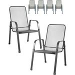 MFG 'Mec-Stor' Streckmetall-Stapelstuhl 6-er Set, Metall anthrazit, 96 x 73 x 57 cm