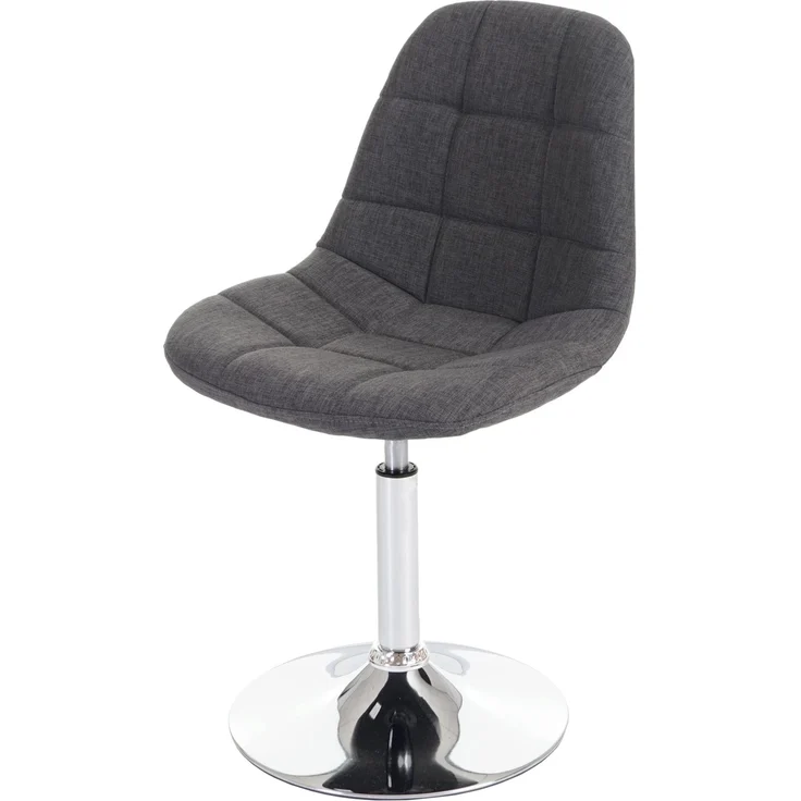 MCW Esszimmerstuhl A60 2er-Set, Textil Hellgrau, Drehbar 360°, Extradicke Polsterung, Verchromtes Gestell, TÜV-zertifiziert