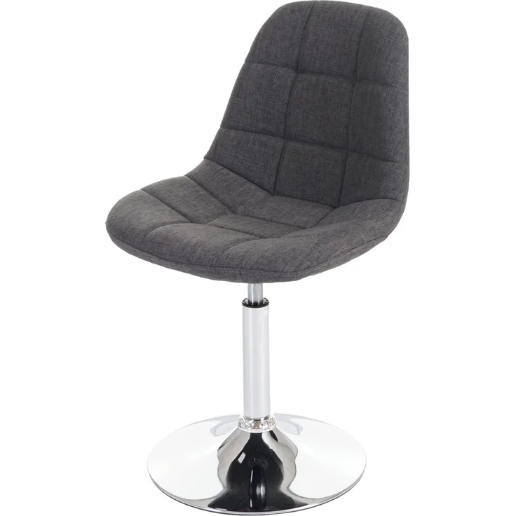 MCW Esszimmerstuhl A60 2er-Set, Textil Hellgrau, Drehbar 360°, Extradicke Polsterung, Verchromtes Gestell, TÜV-zertifiziert