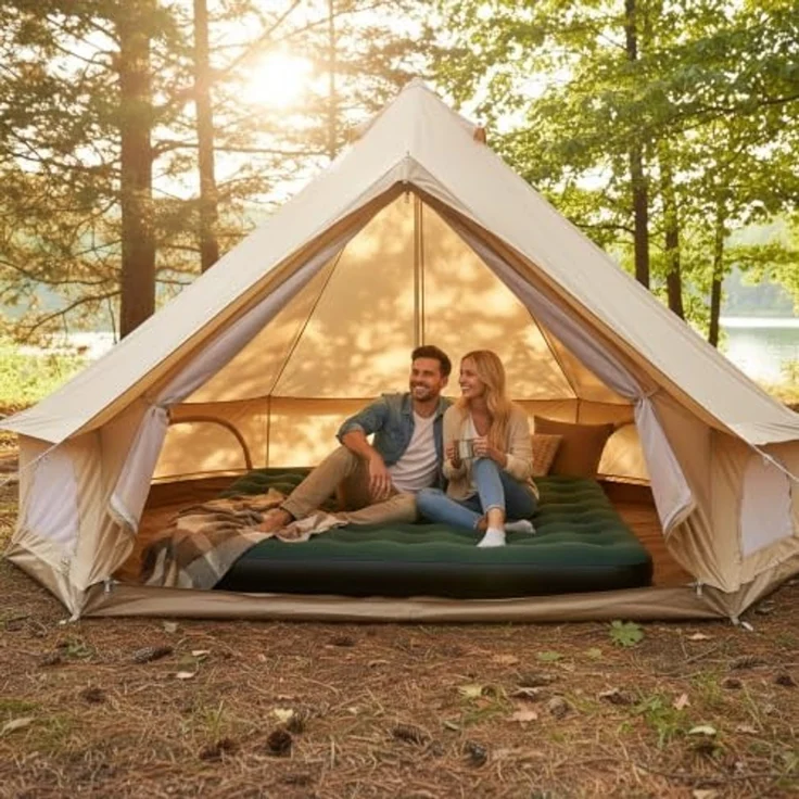 Avenli Luftmatratze Camping CloudCoil grün 203x183x22cm – Bild 3
