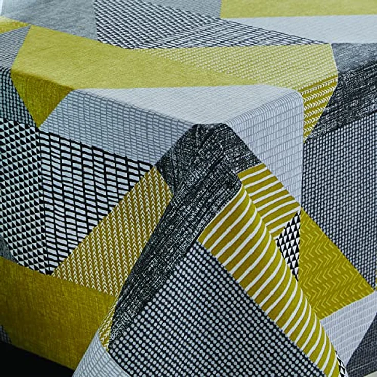 Catherine Lansfield Larsson Geo Tischdecke, Baumwolle, abwischbar, 137x178 cm, Ocker (KT/44750/W/T13217/OC) – Bild 3