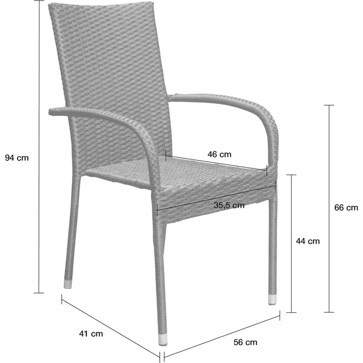 LC Garden »Lübeck« Gartenstuhl Polyrattan – Bild 3