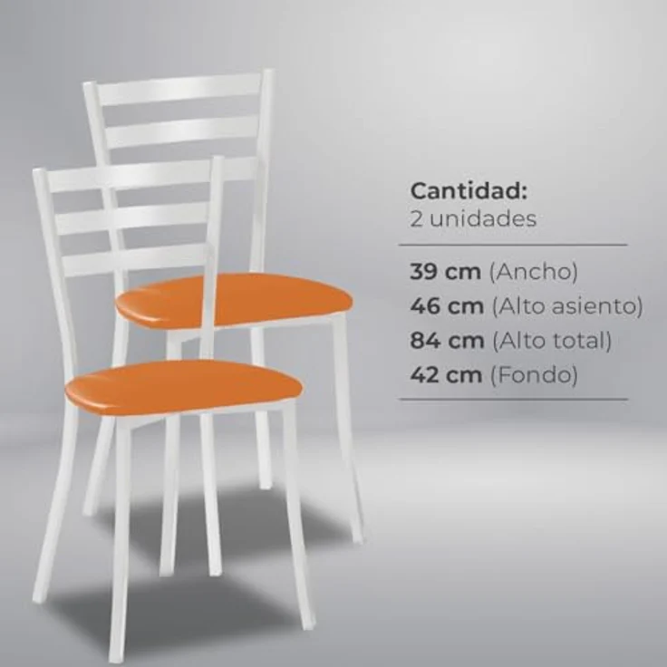 ASTIMESA Esszimmerstuhl, Orange, 39 cm x 46 cm x 84 cm – Bild 7