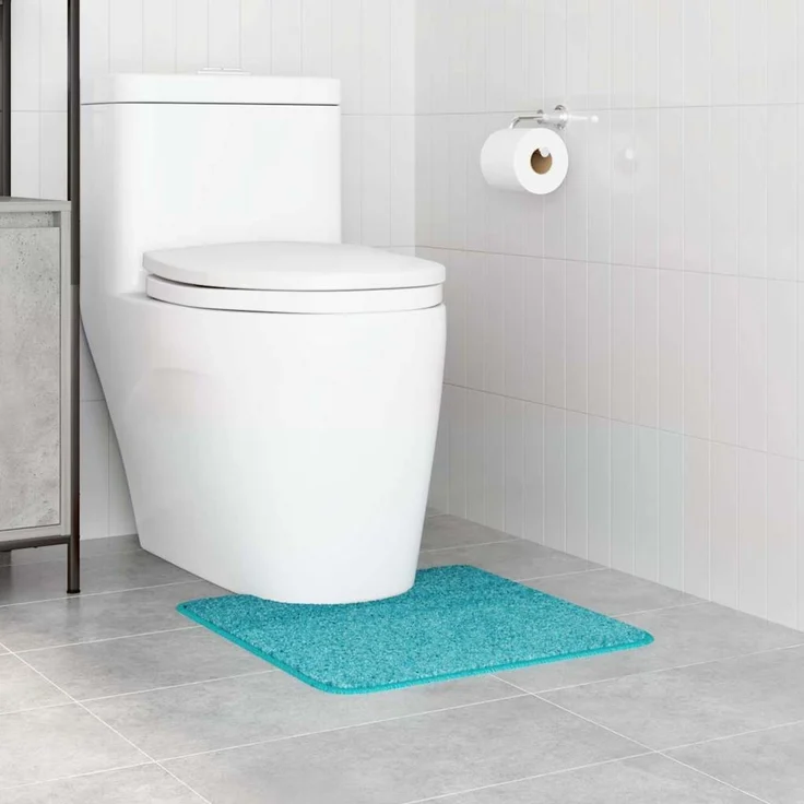 vidaXL Rutschfeste Badematte mit Toilettenausschnitt Türkis 50 x 50 cm 4019820 – Bild 2