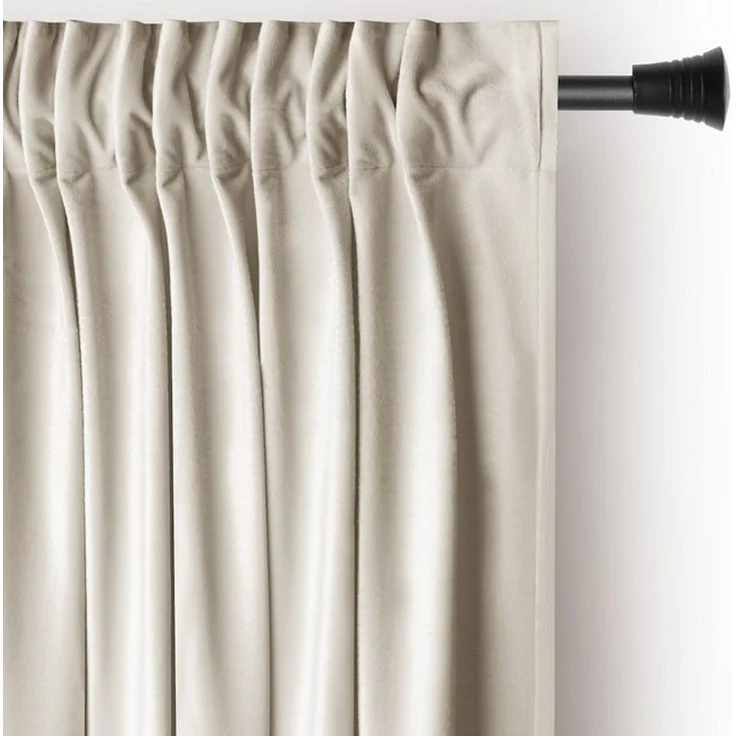 Restilo Gardine Gardine Multifunktionsband Kräuselband Vorhang Verdunkelnd Samt Textil (1 St), Kräuselband, verdunkelnd, Samt Textilien, mit Raffhalter – Bild 4