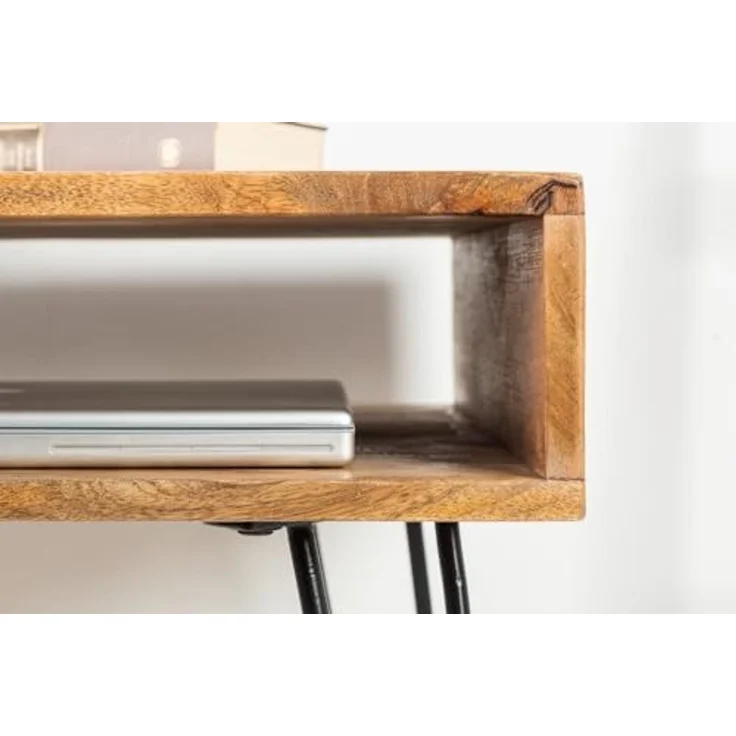 riess-ambiente Schreibtisch SCORPION 100cm natur, Arbeitszimmer · Massivholz · Metall · Home Office – Bild 4
