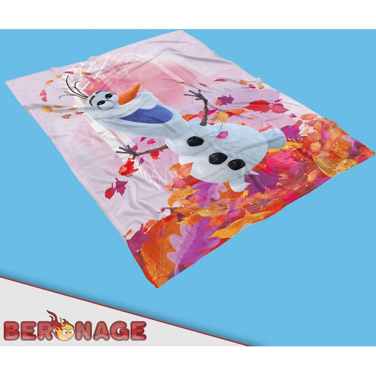 BERONAGE Tagesdecke Frozen Die Eiskönigin Decke Olaf Summer 130x170 cm Kuscheldecke, passend zur Bettwäsche, ideal für Sofa, Couch, Bett, Auto, Camping – Bild 7
