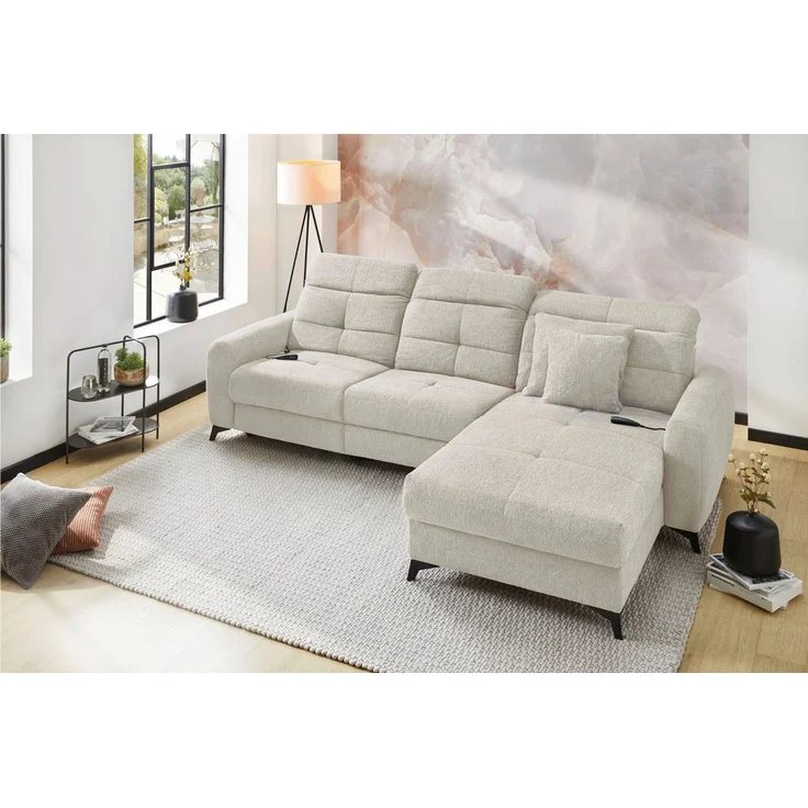 Jockenhöfer Gruppe Ecksofa Chillout L-Form, B: 288 cm, elektr. Relaxfunktion im Sitz und Ottomane, 140kg Belastbarkeit je Sitz, Kopfteilverstellung & Zierkissen – Bild 5