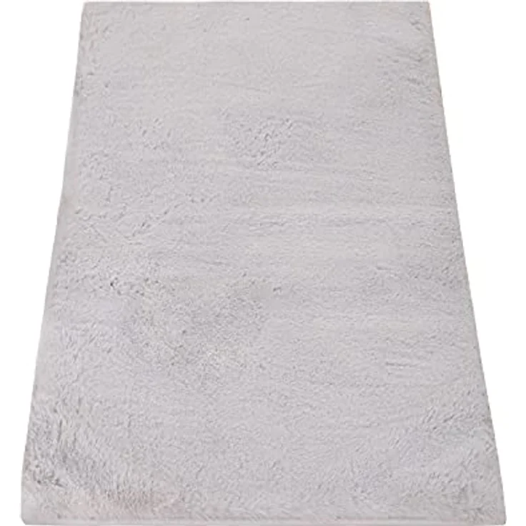 Paco Home Badezimmerteppich Shaggy, rutschfest und waschbar, einfarbig, 50x80 cm, grau – Bild 5