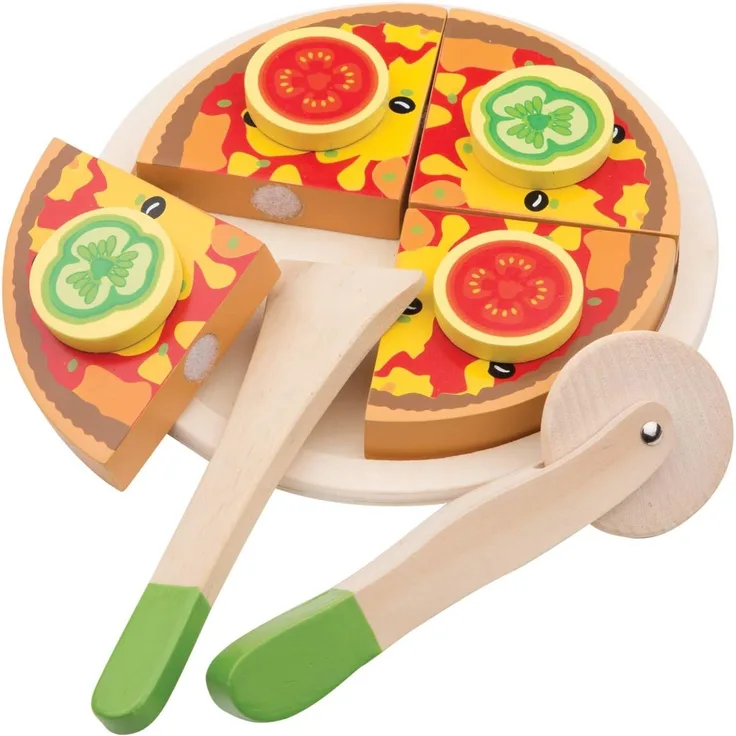 New Classic Toys - 10587 - Kinderrollenspiele - Gemüsepizza Schneiden