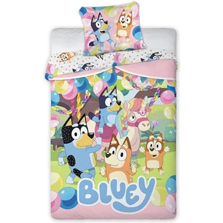 Bluey Einhorn Baby Bettwäsche Set 2 tlg. 100x135 cm 40x60cm Baumwolle – Bild 1