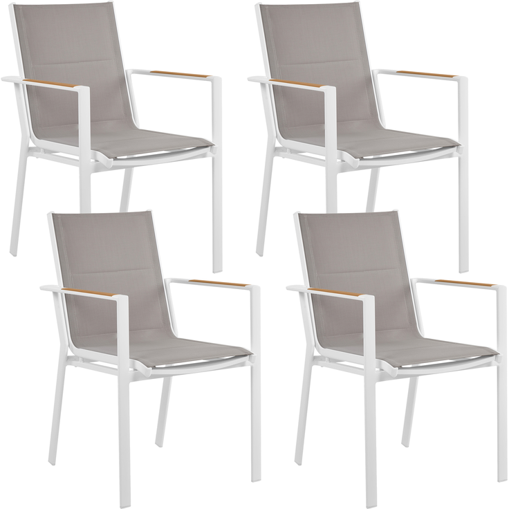 Gartentisch Set MALETTO BUSSETO Metall 120x120x75 cm Grau – Bild 5