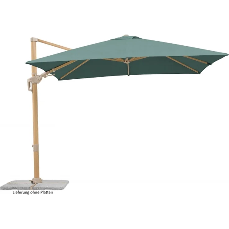 Schneider Schirme Ampelschirm, Rhodos Twist Loft, Grün / Holz, 3x3 m – Bild 4