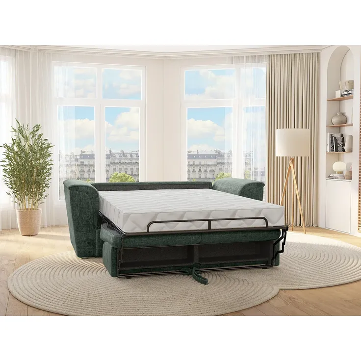 Vente-unique - RIZORA Sofa Stoff Grün - B 223 cm96 cm x H 95 cm x L 230 cm – Bild 2