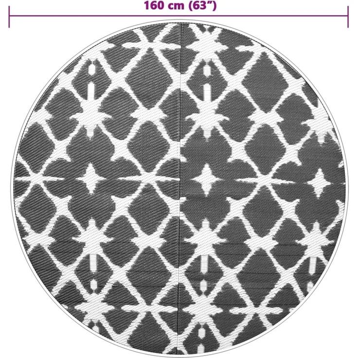 vidaXL Outdoor-Teppich ARAKIL Blau und Weiß Ø160 cm PP 368491 – Bild 5