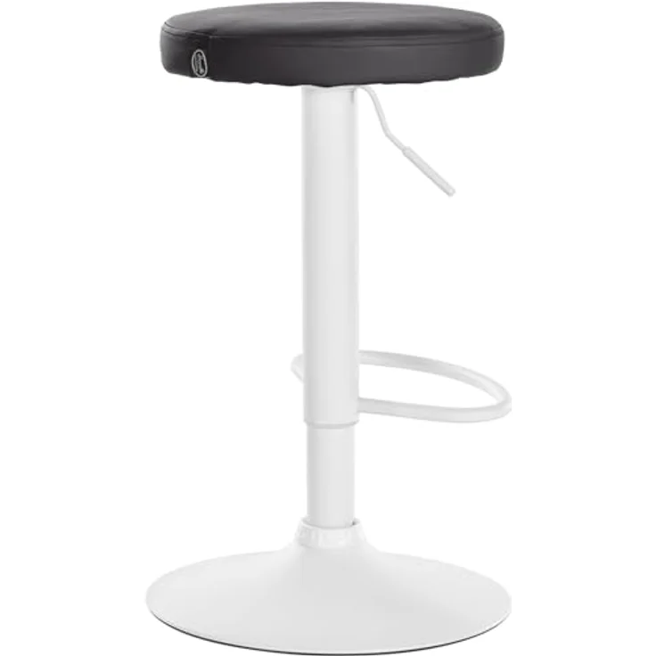 CLP Ponte Barhocker, Schwarz, höhenverstellbar 60-81 cm, runde Sitzfläche mit Kunstlederbezug, 360-Grad-Drehung, belastbar bis 120 kg – Bild 6