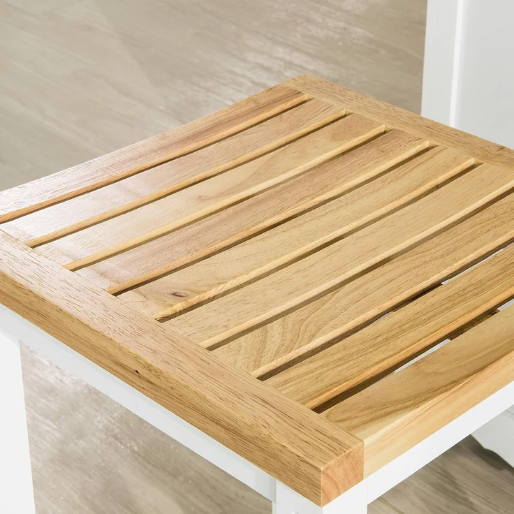 SoBuy Küchenstuhl FST29-WNx2 (2 St), 2er Set Stuhl Holzstuhl Essstuhl Hocker zum Küchenwagen – Bild 9