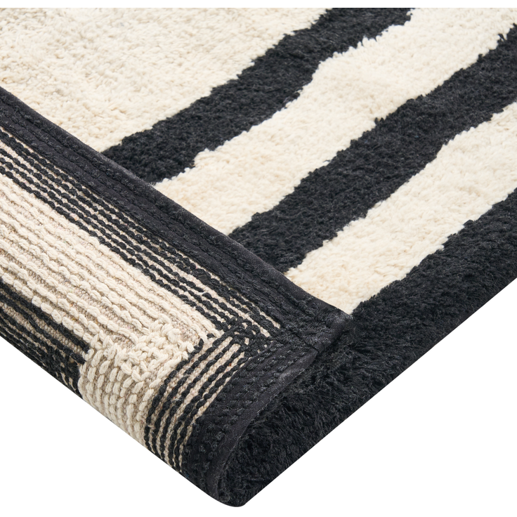 Badematte RISALU Schwarz Beige 60 x 90 cm Baumwolle – Bild 5