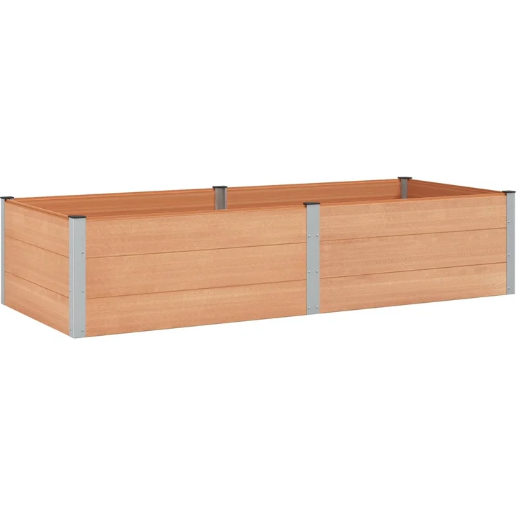 vidaXL Hochbeet Braun 250 x 100 x 54 cm WPC und Aluminium 42039010 – Bild 2