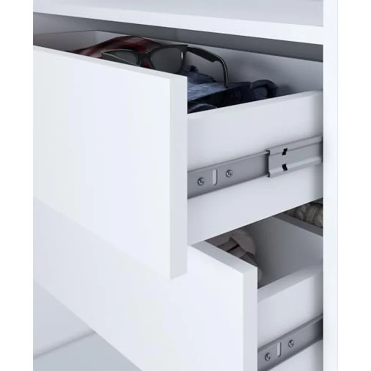 A&J MöbelLand GmbH Schwebetürenschrank ORAVELLE 3-türiger Kleiderschrank mit Spiegel, 4 Schubladen (Kostenlose Lieferung – nur für kurze Zeit! TOP ANGEBOT! Geräumiger Schrank mit einer Breite von 200 cm und Spiegel, ideal zur Aufbewahrung von Kleidung ... – Bild 8