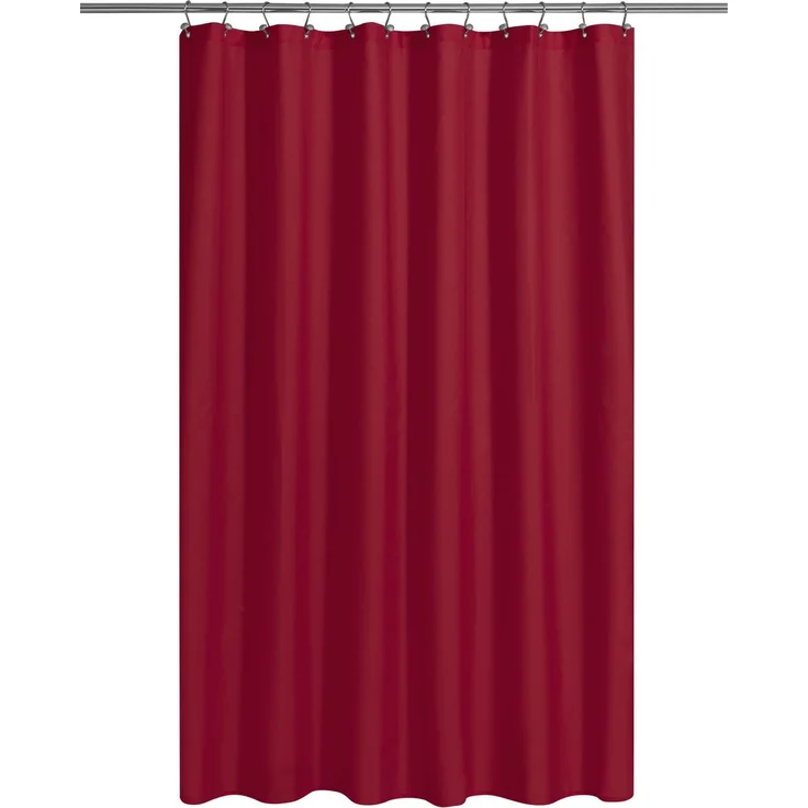 N&Y Home Stoff-Duschvorhang oder Einsatz mit Magneten – Hotelqualität roter Duschvorhang für Badezimmer, maschinenwaschbar, wasserabweisend – rot, 183x183 cm