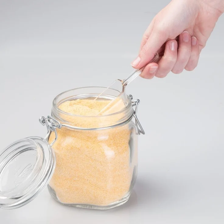 iDesign Messlöffel für einen Esslöffel, kleine Mehlschaufel aus Kunststoff, 8er-Set Schäufelchen für Mehl, Gewürze und andere Lebensmittel, durchsichtig – Bild 4