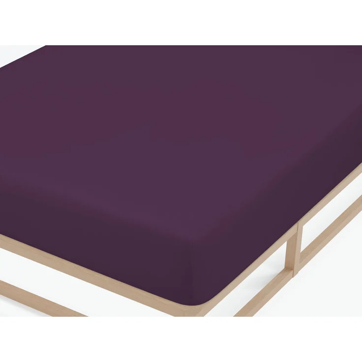 biberna Feinjersey-Spannbetttuch 0077144, dunkel violett, 1x 140x200 cm - 160x200 cm – Bild 1