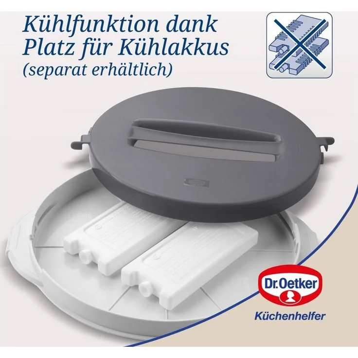 Dr. Oetker - Kuchentransportbox Kuchenbehälter mit Fach für Kühlakkus 1015 – Bild 4