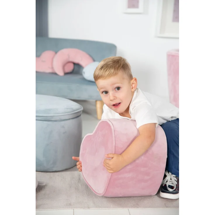 roba Kinderhocker 'Lil Sofa' in Herzform - Samtstoff - Mauve – Bild 2