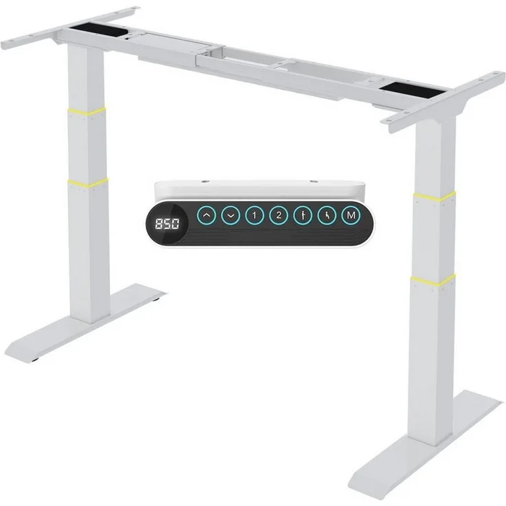 FLEXISPOT Schreibtisch Elektrisch höhenverstellbares Tischgestell E6 (2 Motore, 3-Fach-Teleskop, 3 Säulen, 4 Speicherplätze), Kollisionschutz Funktion, USB Ladeanschluss, MAX Load: 160KG