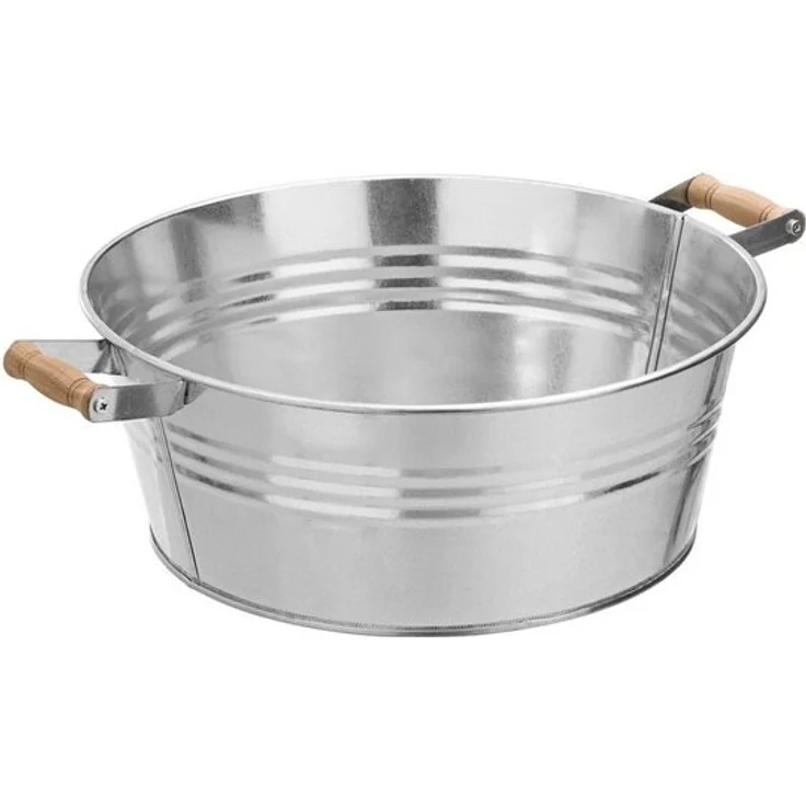 Dehner Blumentopf Pflanztöpfchen, Ø 37 cm, Höhe 15 cm, verzinkt – Bild 3