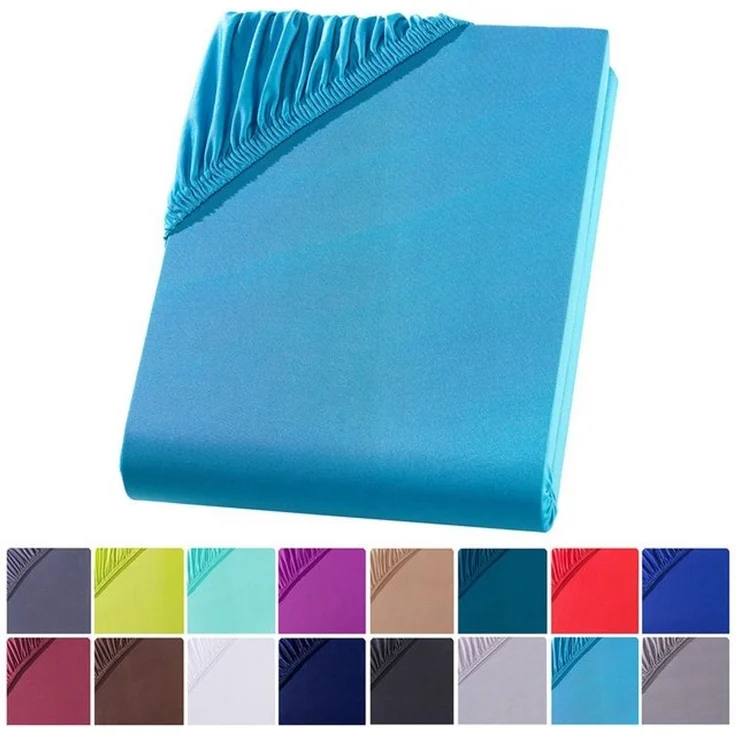 Visaggio Spannbettlaken Mikrofaser Spannbetttuch Bettlaken 90x200 140x200 180x200 200x220, Microfaser, Gummizug: rundum, viele Größen und Farben, Steghöhe 30 cm für Matratzenhöhen bis 22 cm – Bild 4