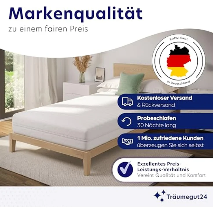 Träumegut24 AquaFlex 7-Zonen Matratze 120x200 cm | H3 | Ergonomische Kaltschaummatratze | Hypoallergen & Antibakteriell | Bezug abnehmbar & waschbar | Oeko-TEX® (120 x 200 cm, H3, 12cm) – Bild 8