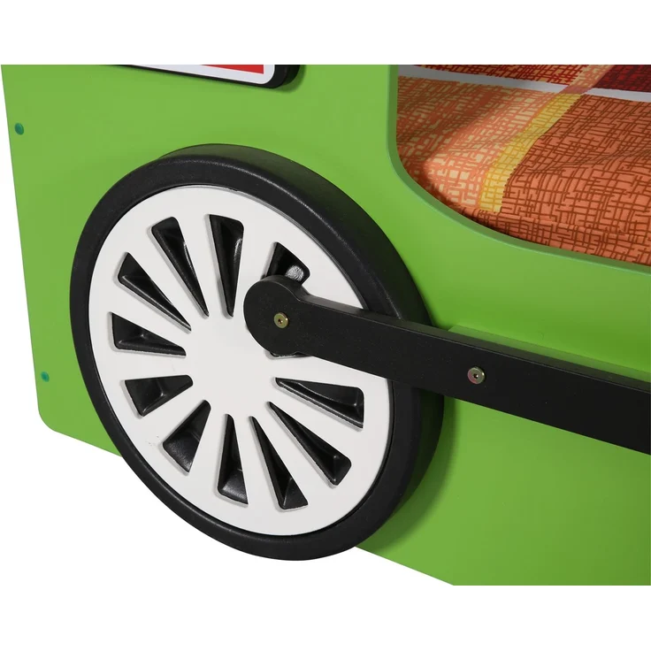 Lokomotive Kinderbett mit Matratze 90x190 Grün – Bild 6