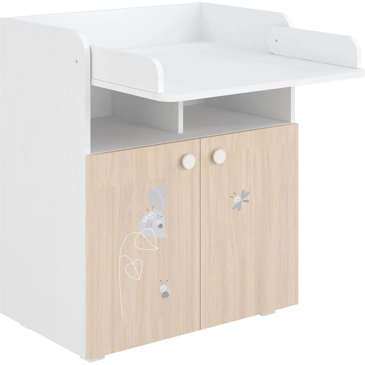 Shefa Kids Wickelkommode 700 Amis - Weiß / Pastell Eiche - 70 cm breit – Bild 2