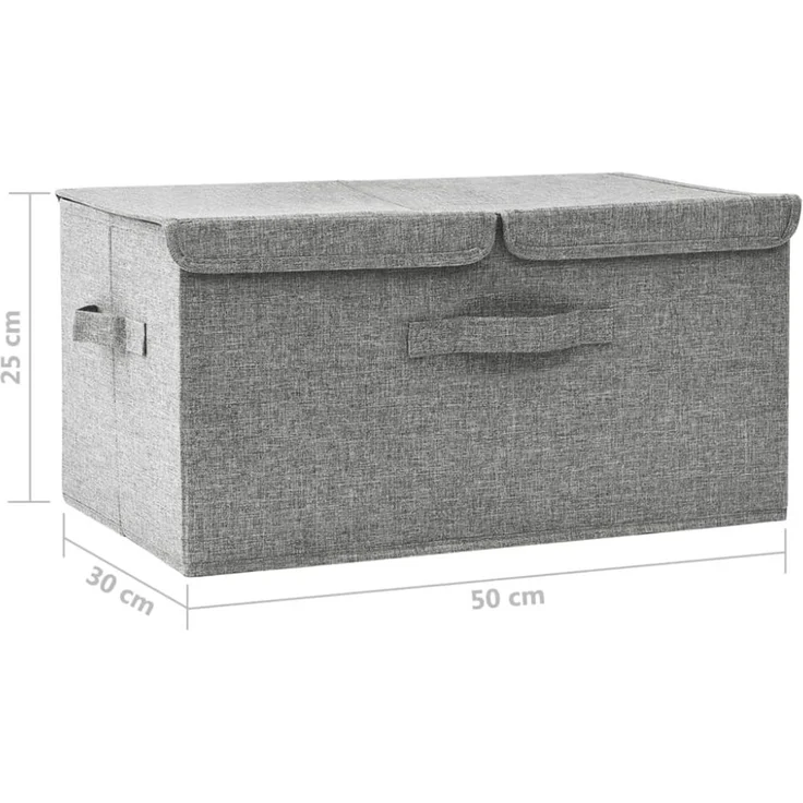vidaXL Aufbewahrungsbox Stoff 50x30x25 cm Grau 332914 – Bild 8