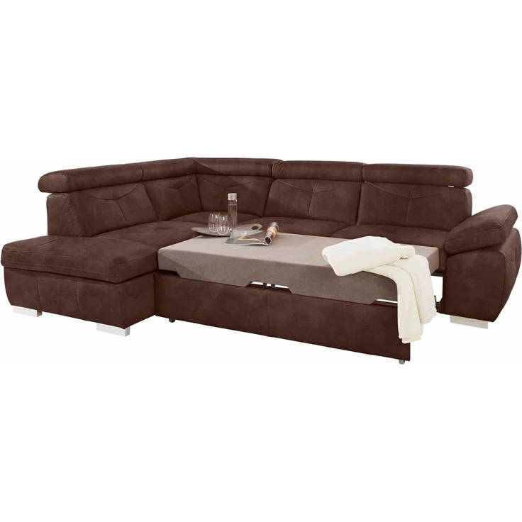 exxpo - sofa fashion Ecksofa Spring, super bequem und komfortabel mit Armteil- und Kopfteilfunktion, mit Bettfunktion & Bettkasten, Luxus-Microfaser +Simply Clean! – Bild 4