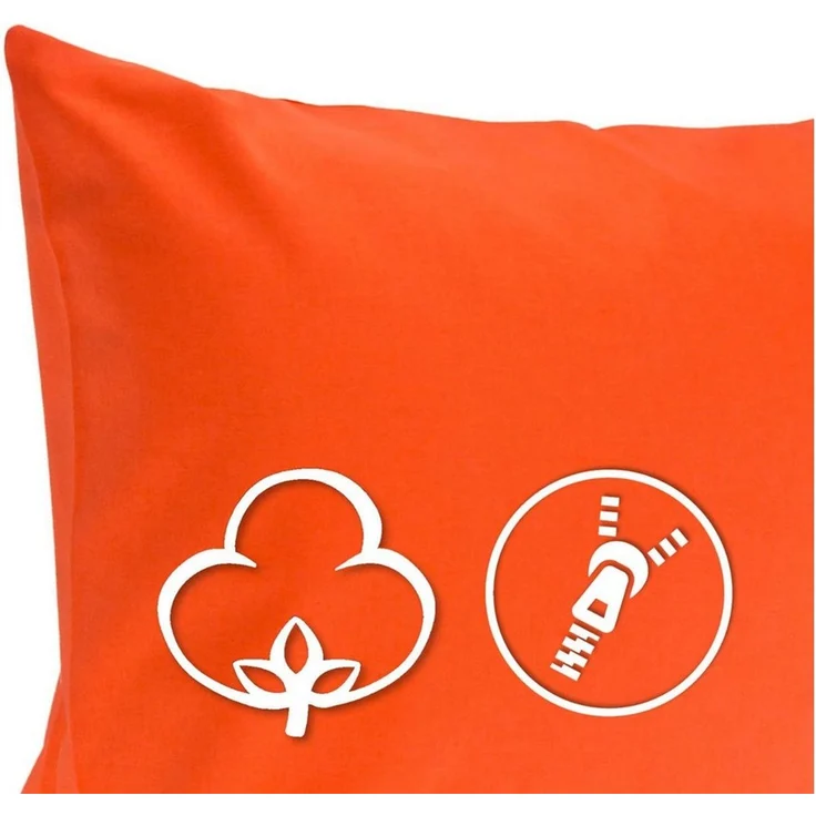 MOON Kissenbezug / Seitenschläferkissenbezug, 2er Pack, 100% Baumwolle, Linon, Orange, 40x40 – Bild 3