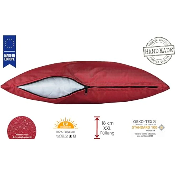 JACK Dekokissen 30x50cm Outdoor Lounge Kissen inkl. XXL Füllung, starke Füllung, strapazierfähig, wasserabweisend, In- und Outdoor – Bild 2
