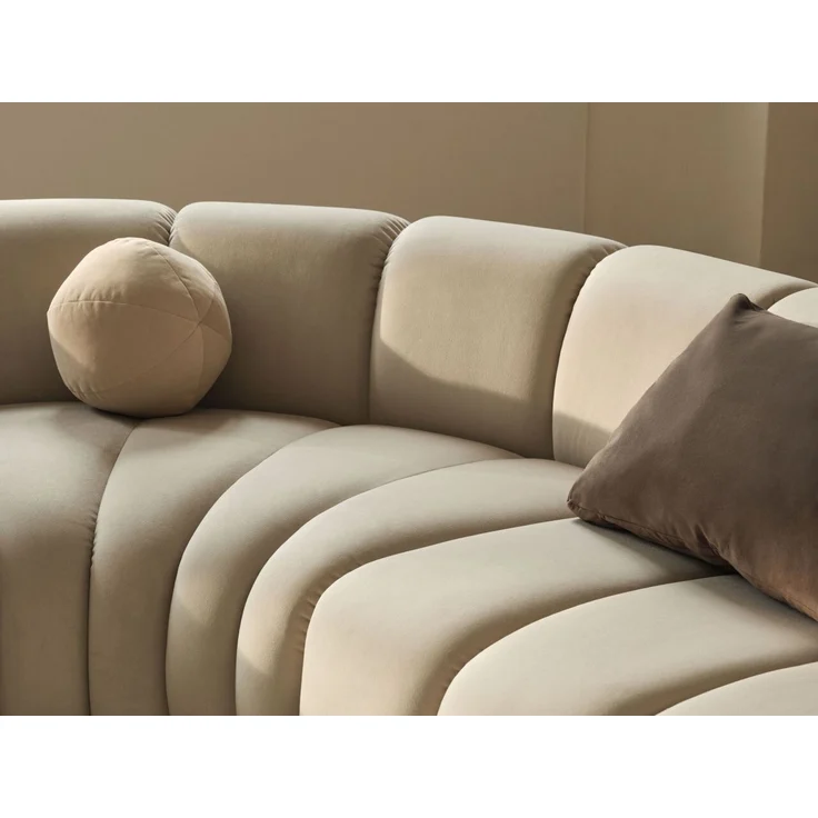 Micadoni symmetrisches Ecksofa Lupine 5-Sitzer mittelgroß Boucle Baloo Beige – Bild 5